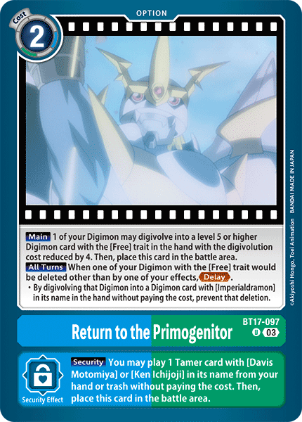Return to the Primogenitor